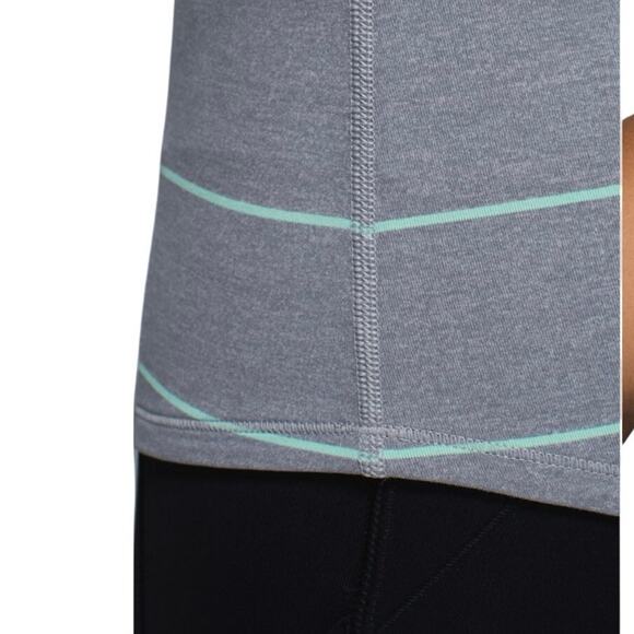 Lululemon Women‎ 4 Run First Base Tank Cliff Hanger Stripe Grey Mint Green Blue - Picture 13 of 13